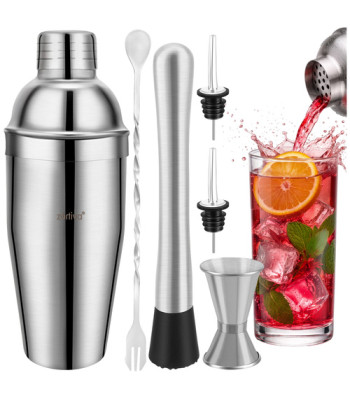 Bāra komplekts dzērieniem Zortiva 6 vienā ar šeikeri, 700 ml, 24 x 8,5 cm