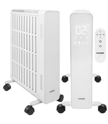 Elektriskais eļļas radiators, balts KAMINER Arvell 2500W, 11 ribas