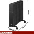 Elektriskais eļļas radiators ar termostatu, melns KAMINER Arvell 2500W, 11 sekcijas