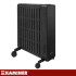 Elektriskais eļļas radiators ar termostatu, melns KAMINER Arvell 2500W, 11 sekcijas