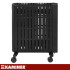 Elektriskais eļļas radiators ar termostatu, melns KAMINER Arvell 2500W, 11 sekcijas