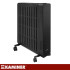 Elektriskais eļļas radiators ar termostatu, melns KAMINER Arvell 2500W, 11 sekcijas