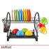 Divu līmeņu trauku žāvētājs ar notekpaplāti, melns, XXL, Zortiva
