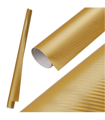 Folia Rolka Karbon 3D Zelta 1,27x28M
