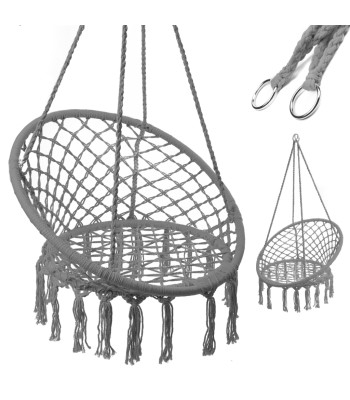 Sēdeklis "Stārķa ligzda" ar šūpojošo atzveltni pelēks XL