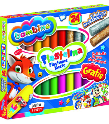 Plastilīns BAMBINO, 24 krāsas