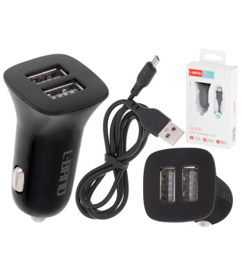 L-BRNO Automašīnas Lādētājs Dual USB + Micro USB