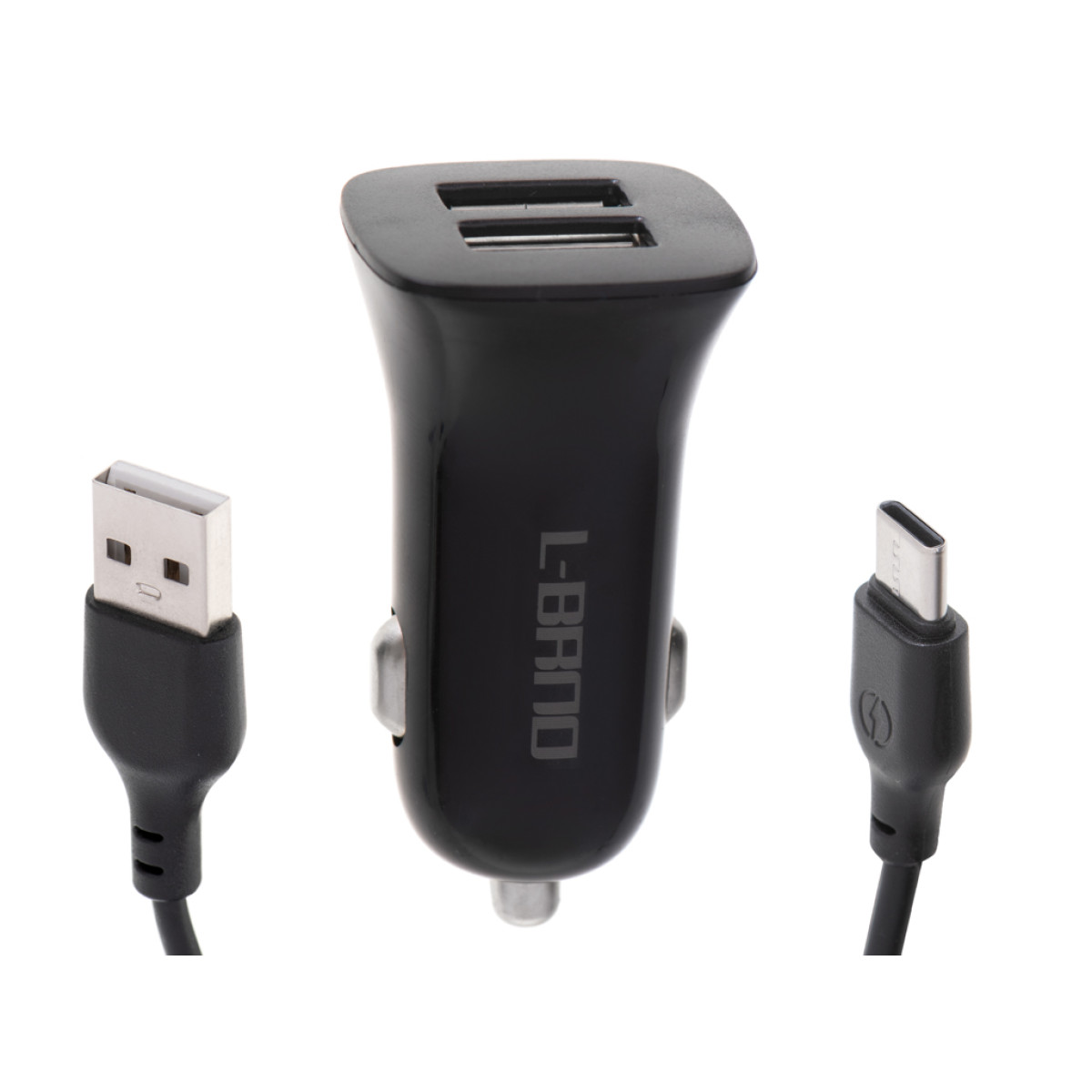 Auto lādētājs ar diviem USB + Type-C portiem