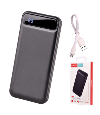 L - BRNO Power Bank 10000mAh 2USB Melns