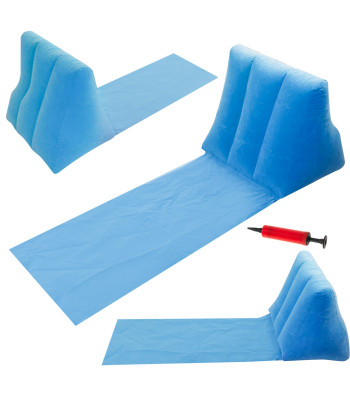 Pludmales paklājiņš ar piepūšamu muguru zilā krāsā