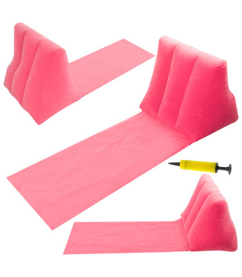Pludmales paklājiņš ar piepūšamu muguru rozā krāsā