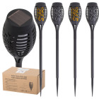 Dārza Saules Fāklu Lampas 12 LED 4 Gabali
