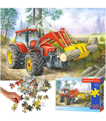 Castorland puzle 60 gab. Meža vieta - Traktors ar satvērēju