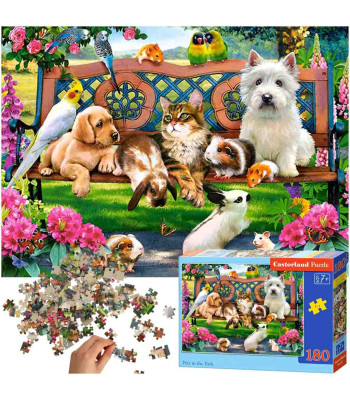 Castorland Puzzle 180 gabali – Dzīvnieki parkā