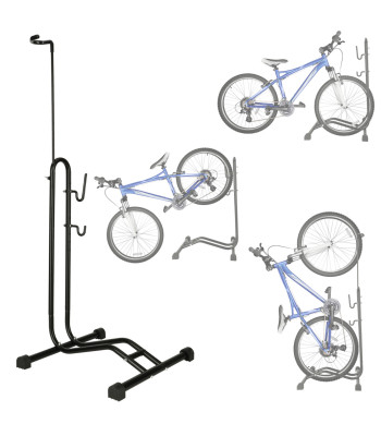 Vienvietīgs Velosipēdu Stends Augsts Stingrs Metālisks Melns