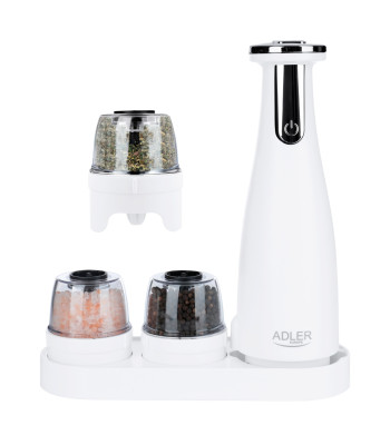 ADLER AD 4449W Garšvielu, Sāls un Piparu Dzirnaviņu Komplekts - USB