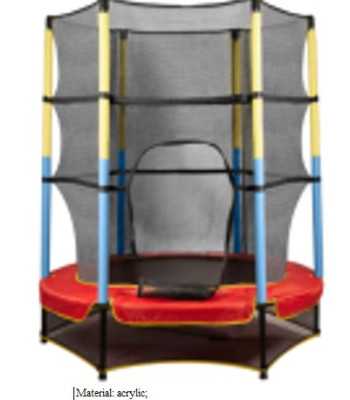 TRAMPOLĪNA BĒRNU DĀRZAM AR SIETU 140CM 55INCH SARKANĀ-ZILĀ KRĀSĀ