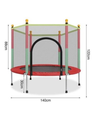 Bērnu batuts ar drošības žogu – 140 cm, sarkans