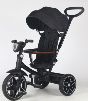 Bērnu trīsritenis - ratiņi ar nojumi, Trike Fix Elite, Melns