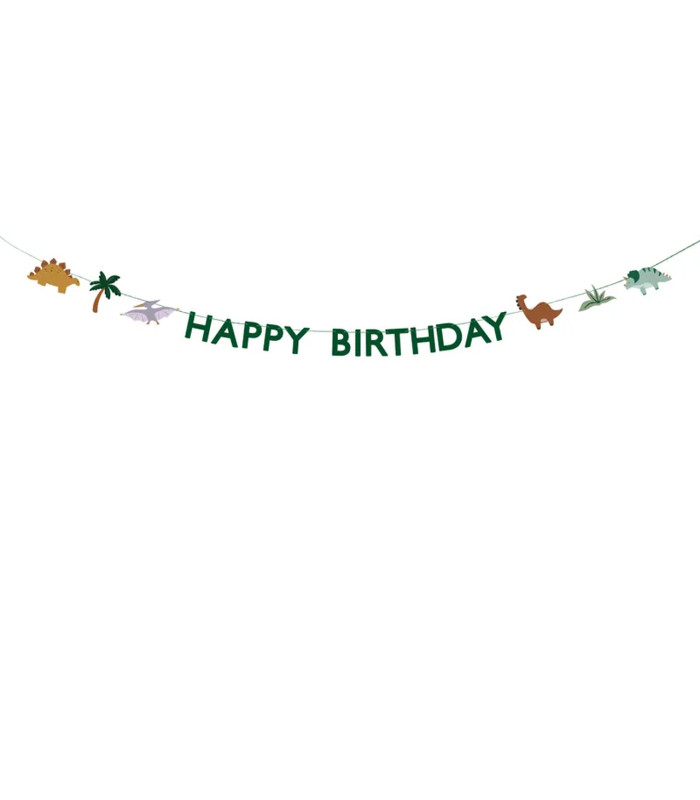 Baneris Happy Birthday Dino, 3 m, mix