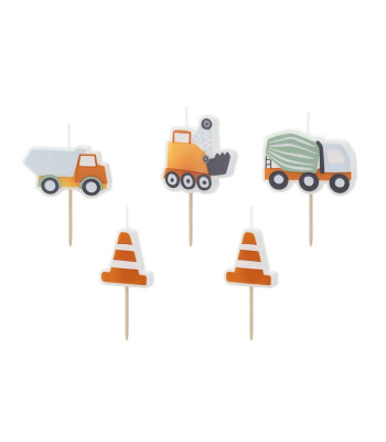 Dzimšanas dienas svecītes Ceļu Darbi, 3-4.5 cm, maisījums