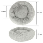Suņu gulta plīša spilvens 60cm tumši pelēks