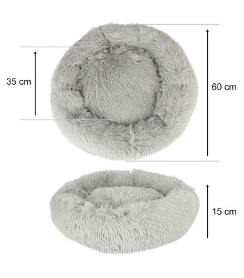 Suņu gulta plīša spilvens 60cm tumši pelēks