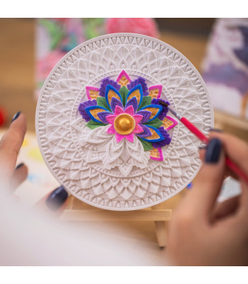 CANDELLANA 3D Mandala krāsošanas komplekts ģipsim ar krāsām un otām