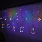 Ziemassvētku LED gaismu aizkars brieži 2,5M 138LED daudzkrāsains