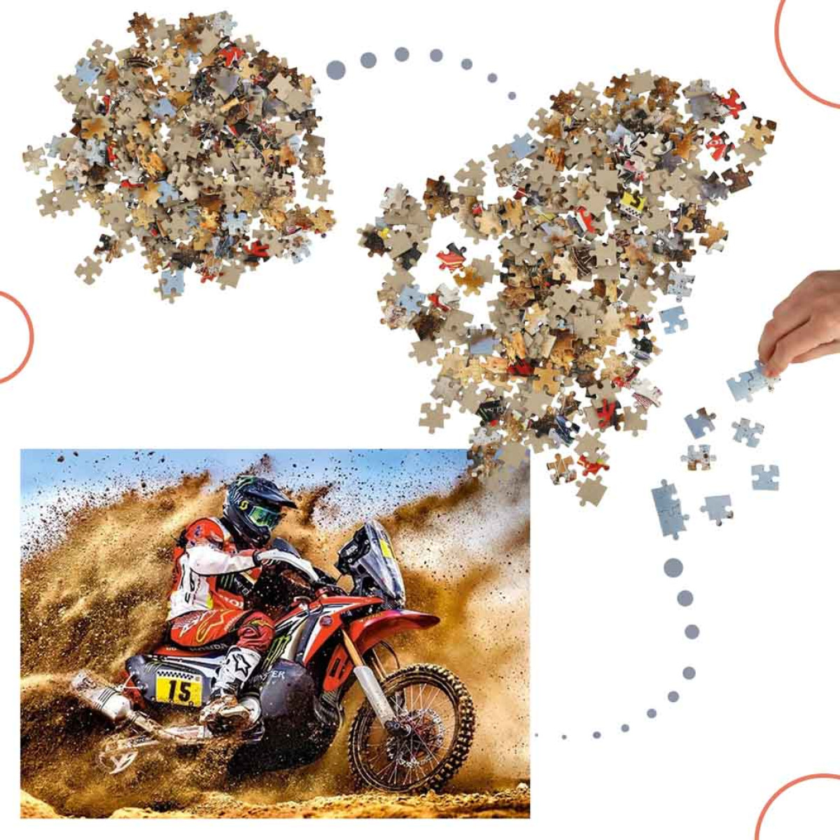 Castorland Puzzle 260 Gabaliņi. Dirt Bike Power