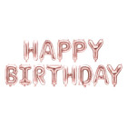 Folijas balons Happy Birthday, 340cm x 35cm, rozā zelts