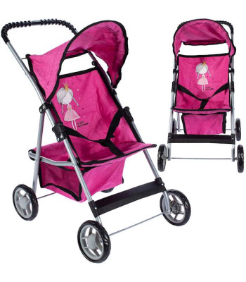 Ratiņi lellēm ar jumtiņu Little Princess Rose