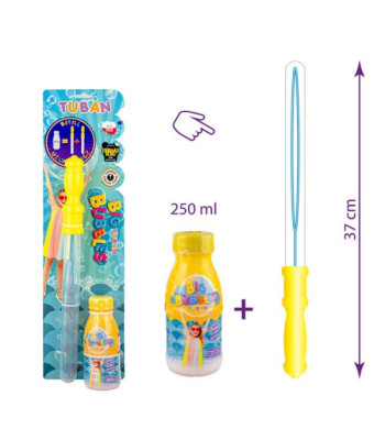Burbuļu zobens ar šķidrumu 250 ml (divkārša uzpilde) - Komplekts
