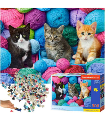 Castorland puzzle 300 gabaliņi - kaķēni dzijas veikalā