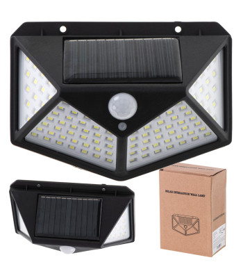 100 LED āra apgaismojums ar saules bateriju un kustības sensoru