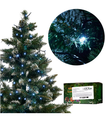LED gaismas ķēde 10m 100LED auksti balta