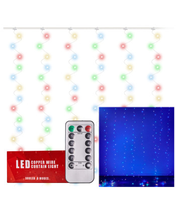 LED Lampu Aizkars 3x3M 300LED Daudzkrāsains