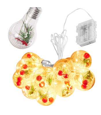 LED Gaismu Aizkars ar Dekoratīvām Bumbām