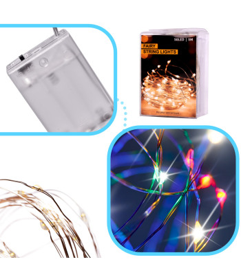 LED dekorspuldzes 5m 50 LED daudzkrāsainas