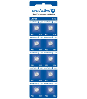Sārmu baterijas EverActive LR736 LR41 AG3 - 10 gab.