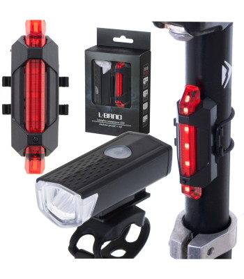 LED Velosipēda Gaismas Komplekts Priekšējais-Aizmugurējais USB