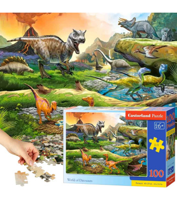 Castorland Puzzle 100 gabali. Dinozauru pasaule