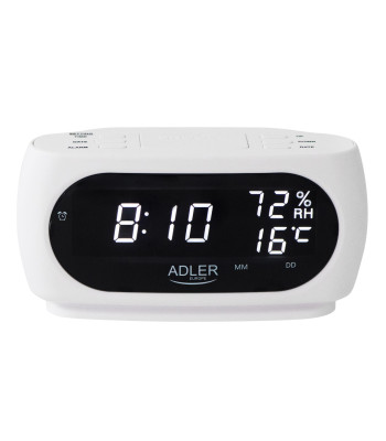 Adler AD 1186 W Pulkstenis - Modinātājs ar temperatūras un mitruma mērīšanu