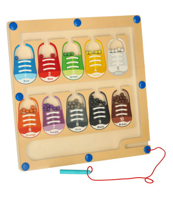 Magnētiskā Montessori izglītojošā šķirošanas krāsaino bumbiņu tāfele ar apaviem 30 cm x 30 cm