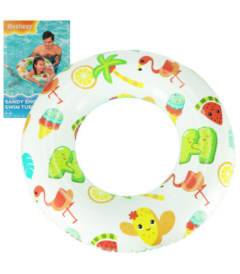 BESTWAY 36014 uzpūšamais peldēšanas aplis flamingi 3-6 gadu bērniem 60 kg