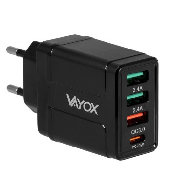 USB sienas lādētājs Quick Charge 3.0 + PD 32W Premium Line VA0006 Vayox