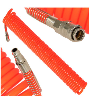 Spirālveida pneimatiskais šļūtenis kompresoram 12mm x 15m