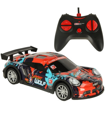 Zils-sarkans RC sporta auto