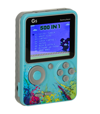 Pārnēsājama retro spēļu konsole, zila, mini
