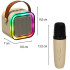 Karaoke komplekts 2 mikrofoni + pārnēsājams skaļrunis BLUETOOTH USB LED bēšs